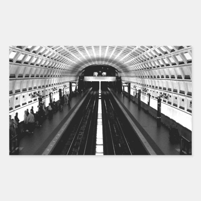 Adesivo Retangular estação de trem washington (Frente)