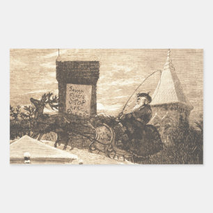 Adesivo Retangular Estação do Natal, Thomas Nast, 1889