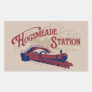 Adesivo Retangular Estação HOGSMEADE Gráfico Vintage