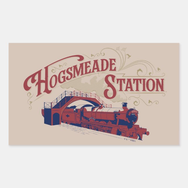 Adesivo Retangular Estação HOGSMEADE Gráfico Vintage (Frente)
