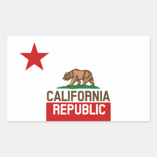 Adesivo Retangular Estado da República da CALIFÓRNIA Bandeira Grand
