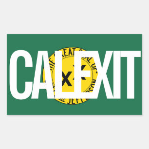 Adesivo Retangular Estado de CALEXIT de Jefferson