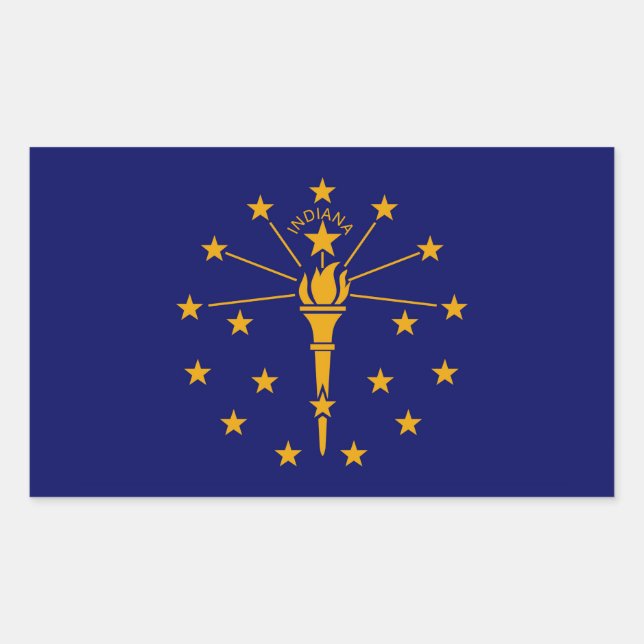 Adesivo Retangular Estado de Indiana Flag Design (Frente)