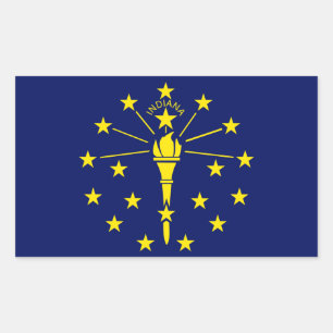 Adesivo Retangular Estado de Indiana Flag Sticker