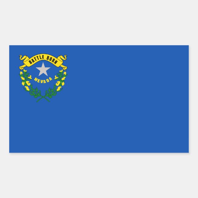 Adesivo Retangular Estado de Nevada Flag, Estados Unidos (Frente)