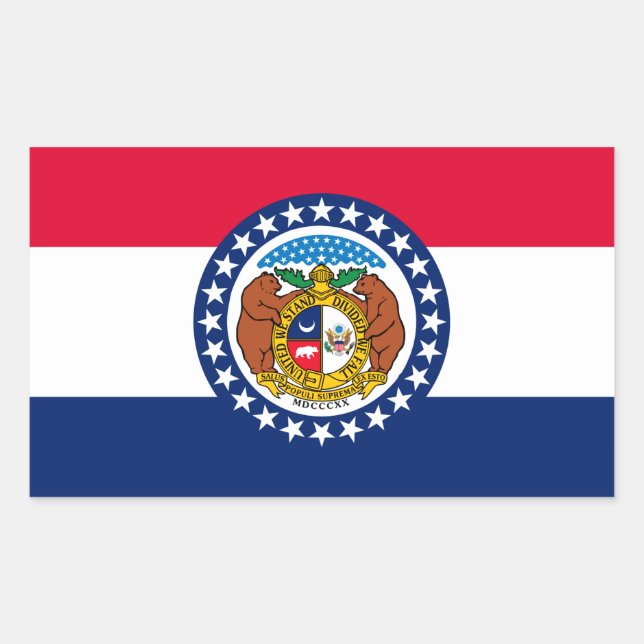 Adesivo Retangular Estado do Missouri Flag Design (Frente)