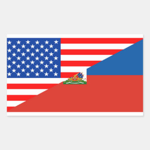 Adesivo Retangular estados unidos america haiti meia bandeira dos eua