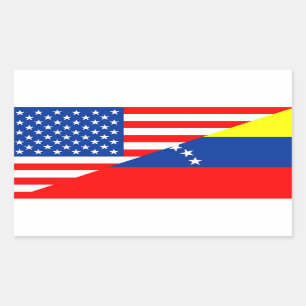 Adesivo Retangular estados unidos américa venezuela meia bandeira usa