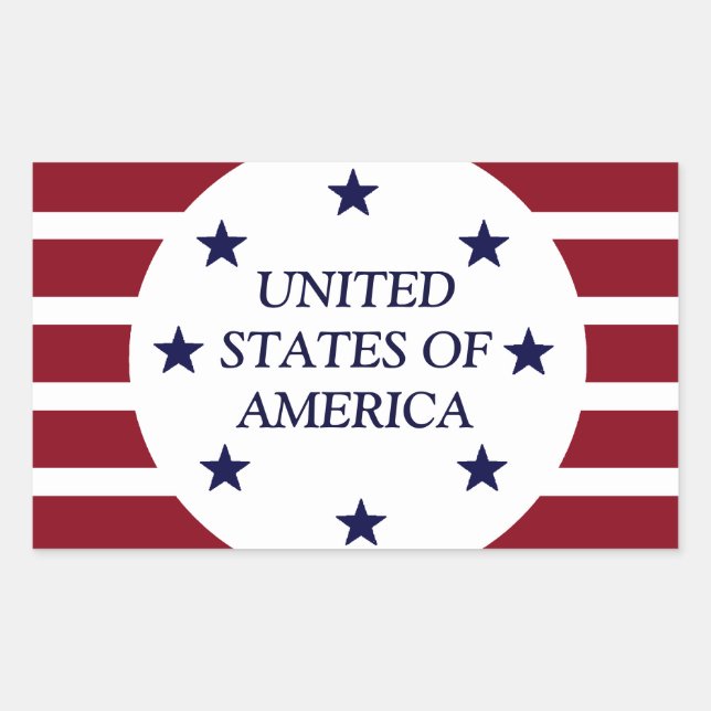 ADESIVO RETANGULAR ESTADOS UNIDOS DA AMÉRICA (Frente)