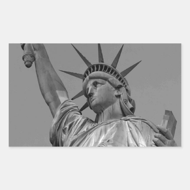 Adesivo Retangular Estátua Negra e Branca da Liberdade em Nova Iorque (Frente)