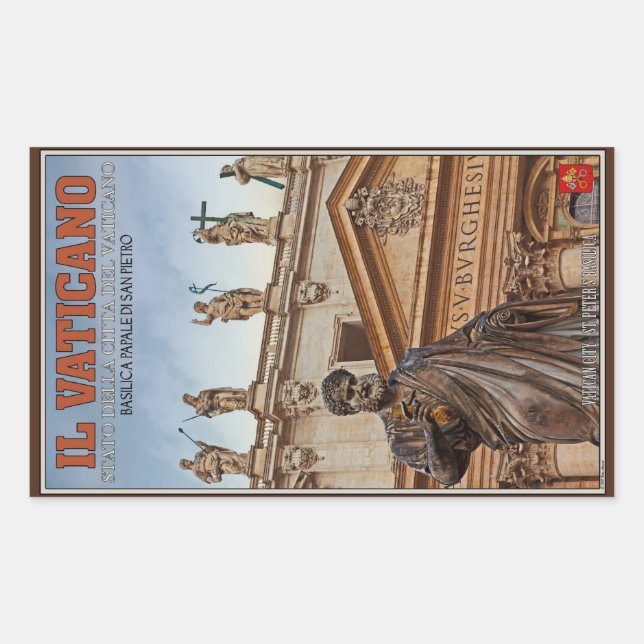 Adesivo Retangular Estatutos da Cidade do vaticano (Frente)