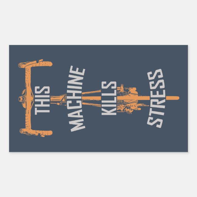 Adesivo Retangular Este Computador Matar o Stress (Frente)