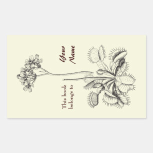 Adesivo Retangular Este livro pertence a floral