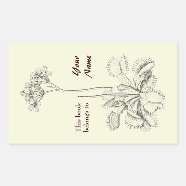 Adesivo Retangular Este Livro Pertence A Floral (Frente)