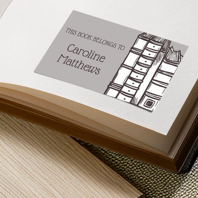 Adesivo Retangular Este Livro Pertence A Personalizado (This Book Belongs To Personalized Rectangular Sticker)