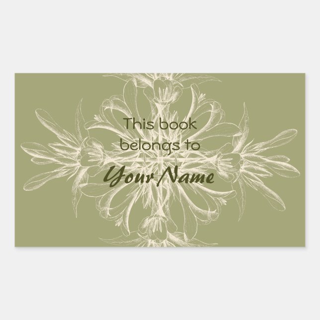 Adesivo Retangular Este Livro Pertence A Vinhetas De Flor (Frente)