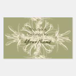 Adesivo Retangular Este Livro Pertence A Vinhetas De Flor
