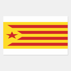 Adesivo Retangular Estelada e bandeira da Catalunha