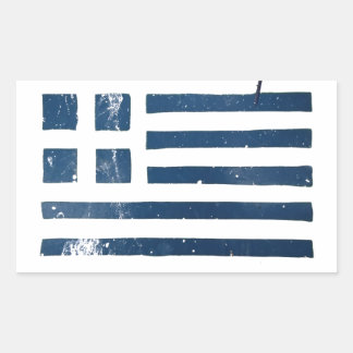 Adesivo Retangular estêncil grunge de bandeira grega