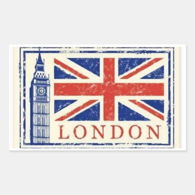 Adesivo Retangular Estética do autocolante de Londres (Frente)
