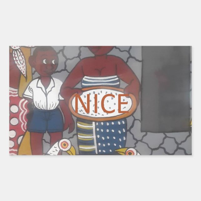 Adesivo Retangular Estilo de vida tradicional africano (Frente)