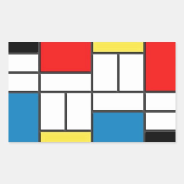 Adesivo Retangular Estilo Mondrian (Frente)