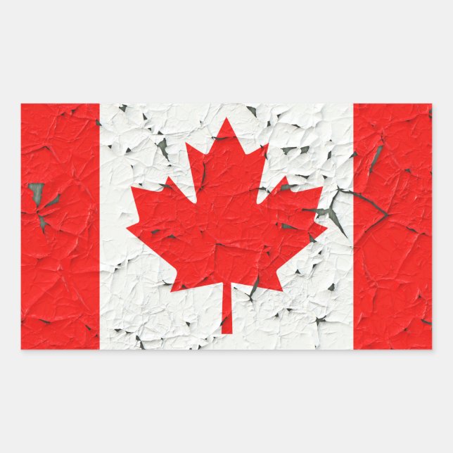 Adesivo Retangular Estilo vermelho canadense da pintura da casca de (Frente)