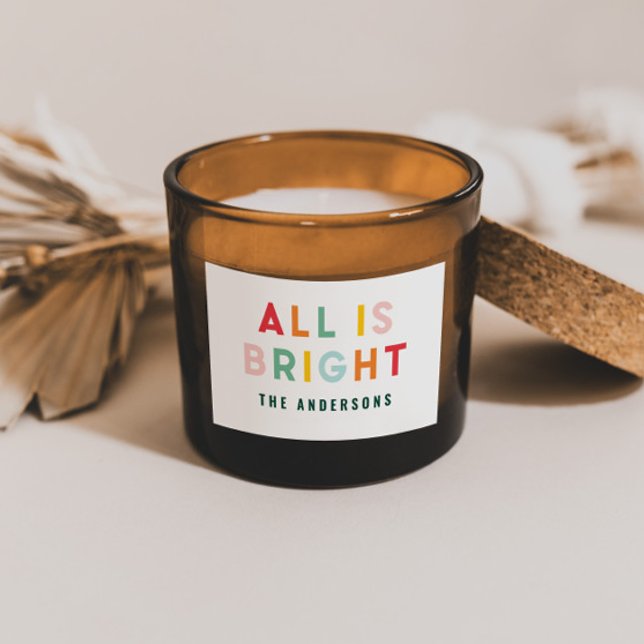 Adesivo Retangular Estipografia pura da família de Natal moderna (Criador carregado)