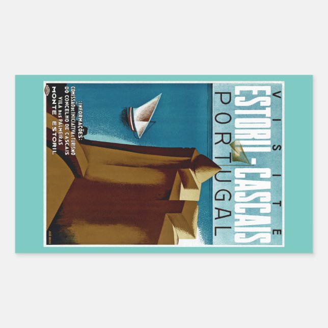 Adesivo Retangular Estoril - Cascais Portugal (Frente)