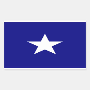 Adesivo Retangular Estrela Bonnie do branco da bandeira azul