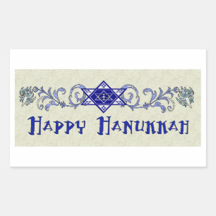 Adesivo Retangular Estrela da paz de Hanukkah