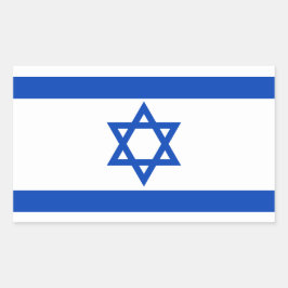 Adesivo Retangular Estrela de bandeira israelense de David