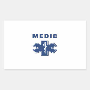 Adesivo Retangular Estrela do paramédico do EMS da vida