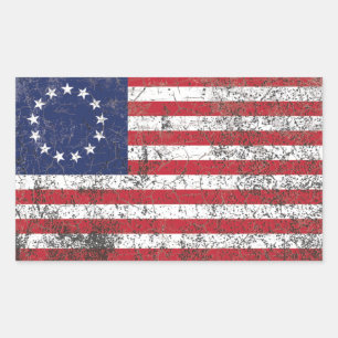 Adesivo Retangular Estrelas coloniais americanas da bandeira treze