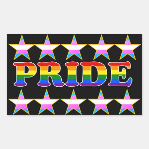 Adesivo Retangular Estrelas do Orgulho Trans PRIDE