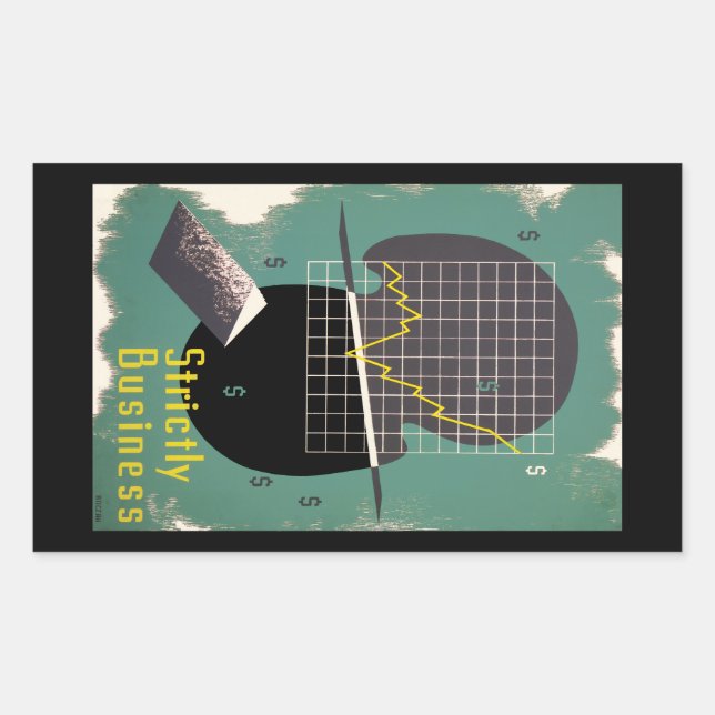 Adesivo Retangular Estritamente negócios (Frente)