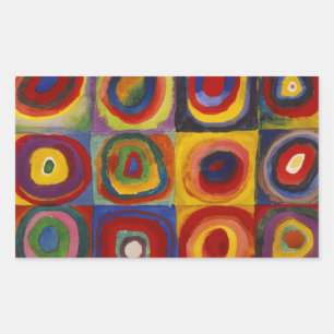 Adesivo Retangular Estudo de cor dos círculos quadrados