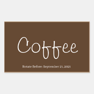 Adesivo Retangular Etiqueta-Café da cozinha do armazenamento da