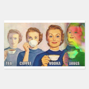 Adesivo Retangular etiqueta, chá, café, vodca, drogas