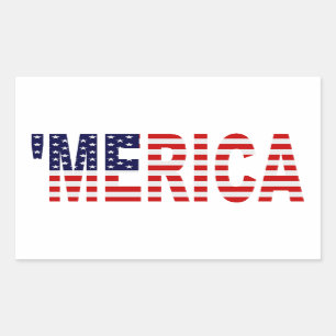 Adesivo Retangular 'Etiquetas da bandeira de MERICA E.U.