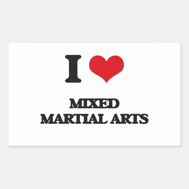 Adesivo Retangular Eu Adoro Artes Marciais Mistas (Frente)