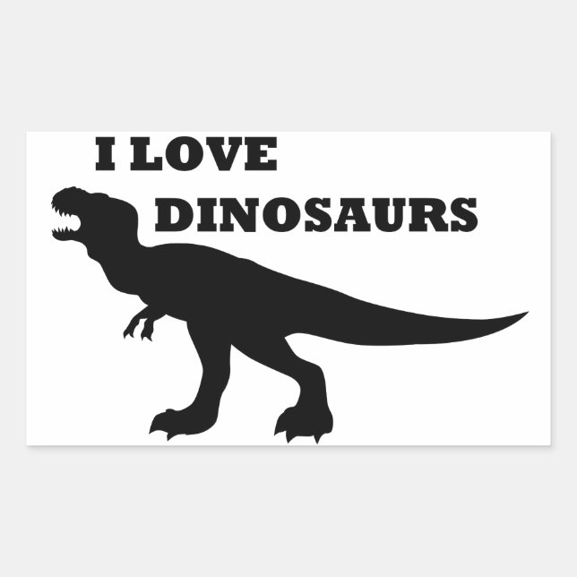 Adesivo Retangular Eu Adoro Dinossauros! (Frente)