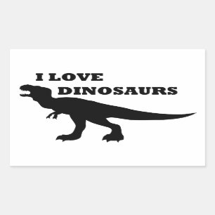 Adesivo Retangular Eu Adoro Dinossauros!