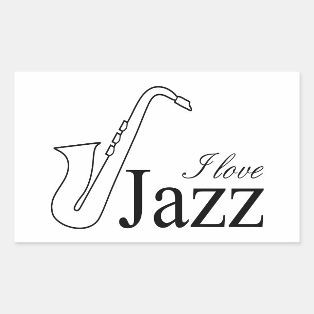 Adesivo Retangular Eu adoro jazz (Frente)