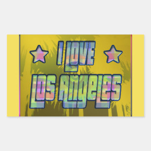 Adesivo Retangular Eu adoro Los Angeles bela Shade Sticker
