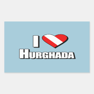 Adesivo Retangular Eu Adoro O Mergulho Da Hurghada