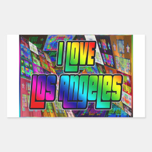 Adesivo Retangular Eu adoro o penhasco de Los Angeles
