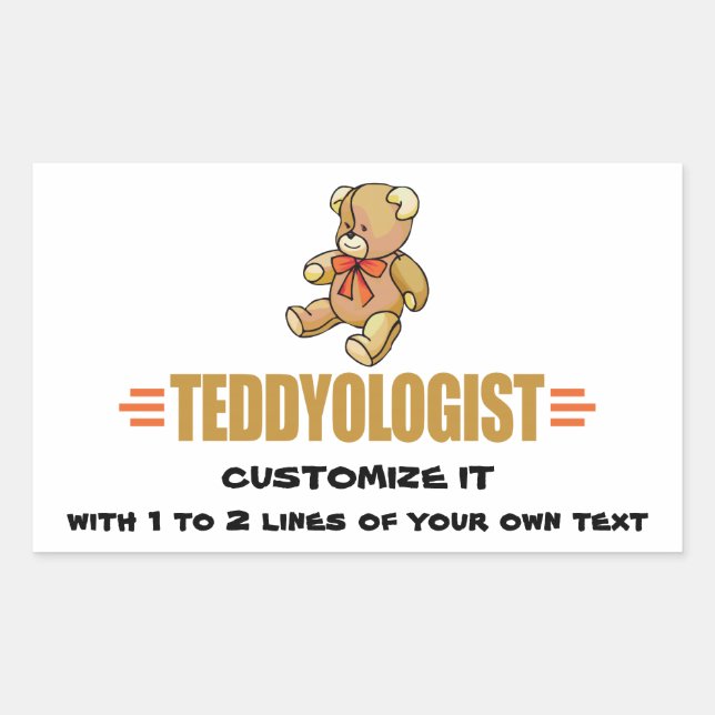 Adesivo Retangular Eu Adoro Ursos de Teddy (Frente)