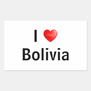 Adesivo Retangular Eu amo a Bolívia