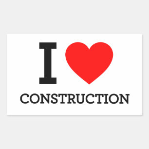 Adesivo Retangular Eu amo a construção